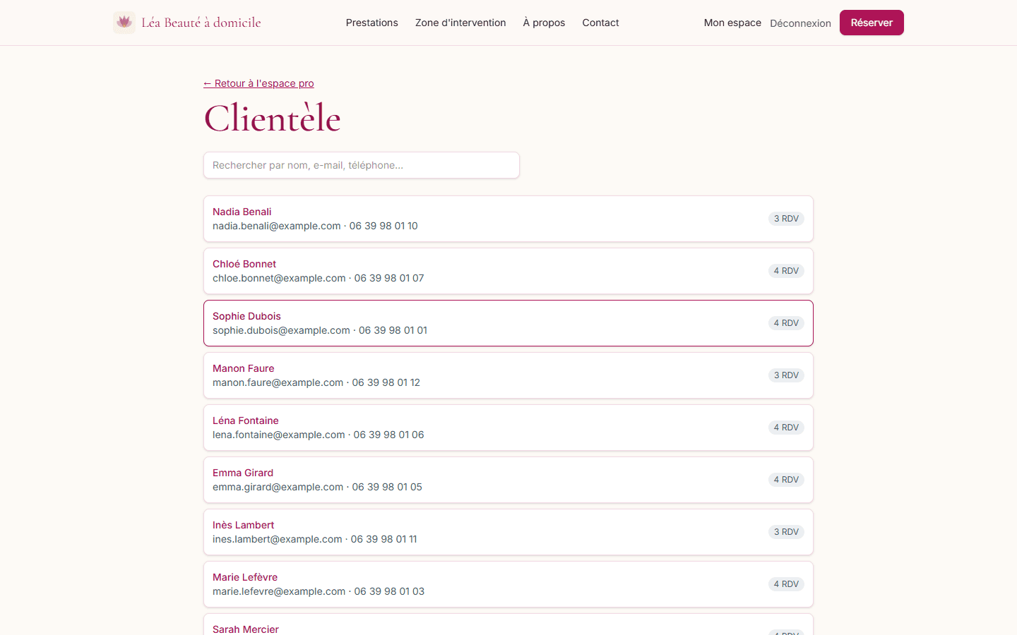 Suivi clientèle